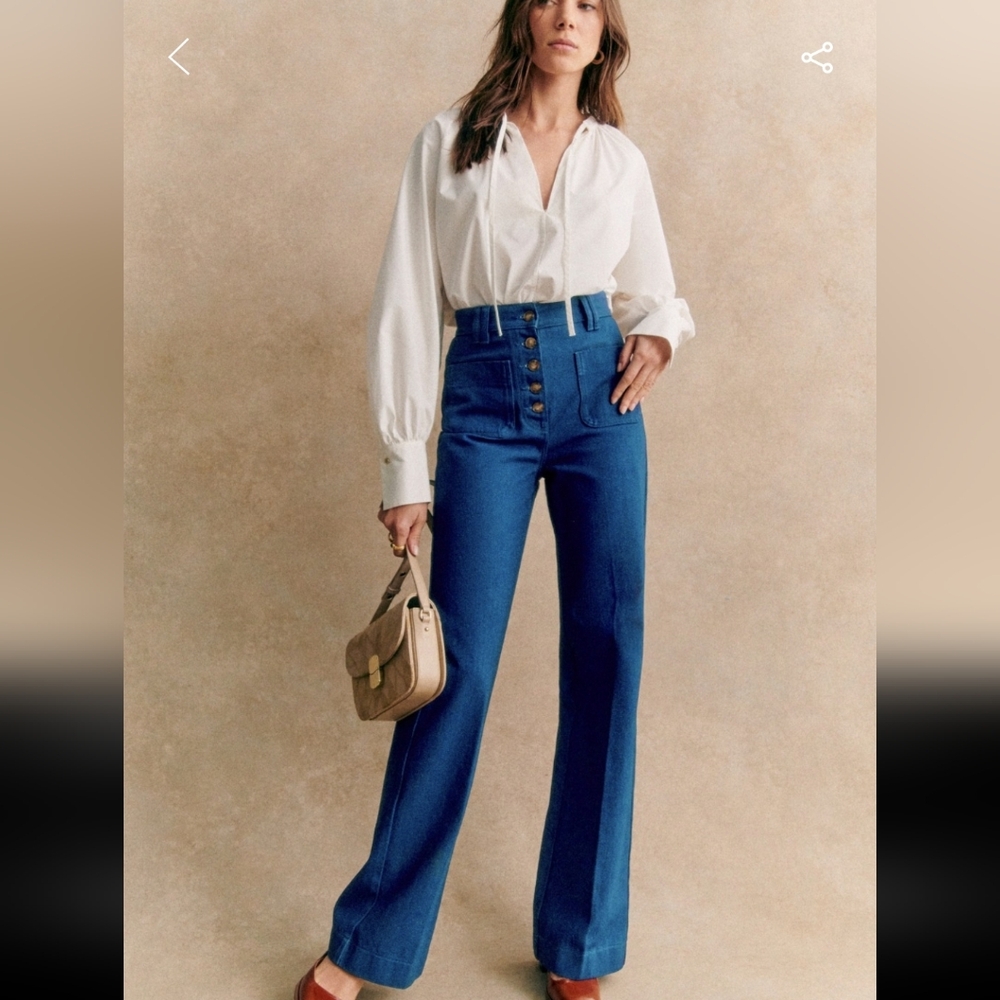 Sezane Navy Chuck Trousers